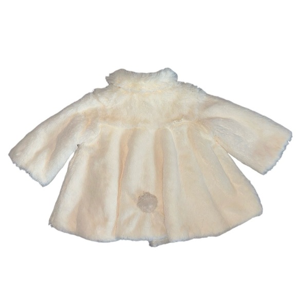 Bunnies By The Bay Storywear Glad Dreams Soft Faux Fur Satin Lined Coat 6-12 M - Picture 8 of 11